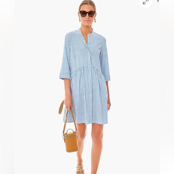 Tuckernuck Dresses & Skirts - • TUCKERNUCK • Women’s Royal Shirt Dress Blue and White Stripe Small